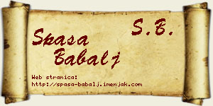 Spasa Babalj vizit kartica